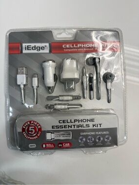 edge White & Silver Cellphone Essentials Kit - Earbuds & Chargers